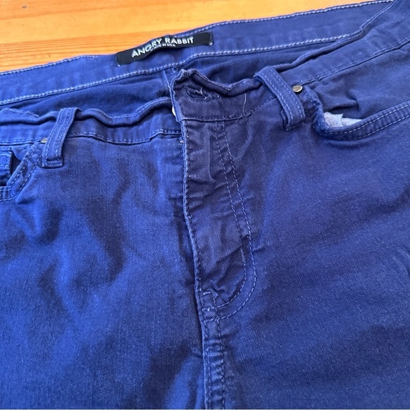 Angry Rabbit Anthropologie made In The USA stretch pants blue size 10/12 - Picture 1 of 9